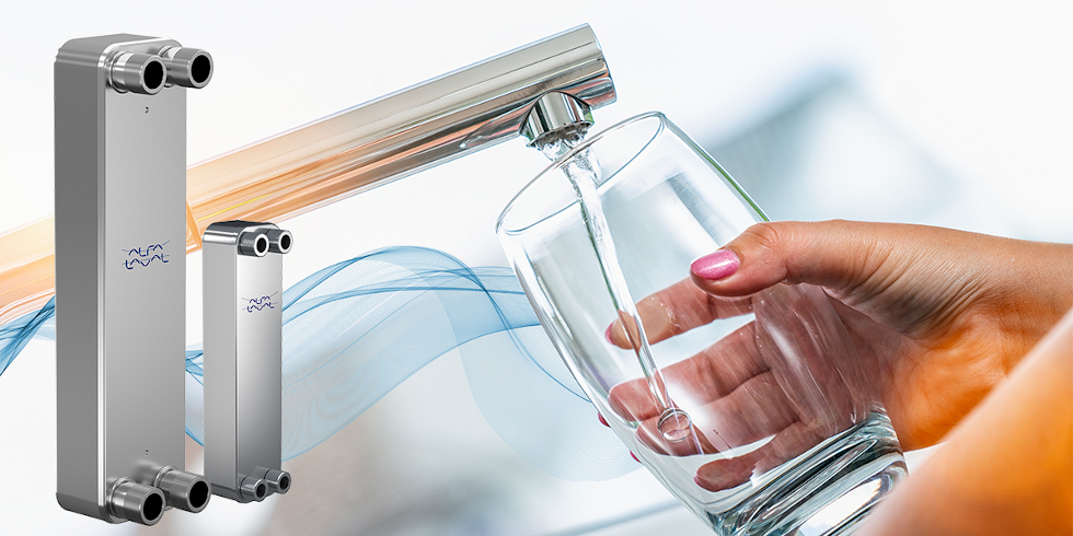 Die Edelstahlplattenwärmetauscher AlfaNovaTW verhindern Schwermetalleinträge im Trinkwasser. Foto: Alfa Laval Mid Europe GmbH