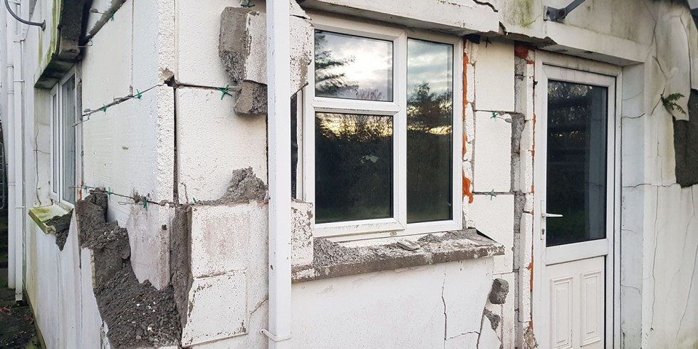 Schwer Schäden an Gebäuden führten in der irischen Grafschaft Donegal zu einem Beton-Skandal. Foto: Empa