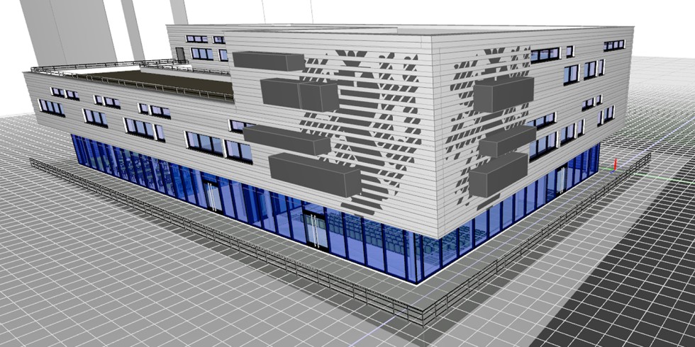 Das im Beitrag von Niels Bartels, Maike Eilers, Carla Pütz und Anica Meins-Becker über die IFC-basierte Verknüpfung von Risikoinformationen mit einem Bauwerksdatenmodell verwendete digitale Modell. Foto: Bartels et al.