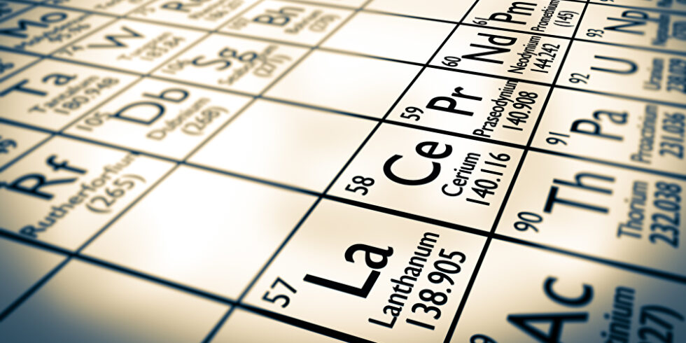 Elemente aus dem Mendeleiv-Periodensystem Seltene Erden