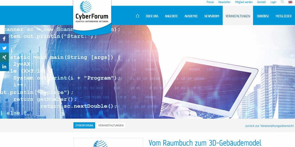 Das CyberForum veranstaltet einen Online-Roundtable über KI im Bausektor. Foto: CyberForum / VDI Fachmedien / K. Klotz