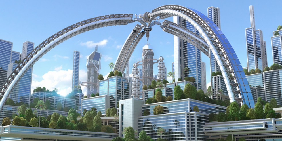Stahl dürfte als nachhaltiger Baustoff auch in den Städten der Zukunft (hier eine 3D-Illustration) eine wichtige Rolle spielen. Foto: PantherMedia  / 3000ad