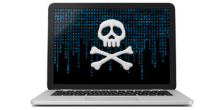 Computer mit Totenkopf