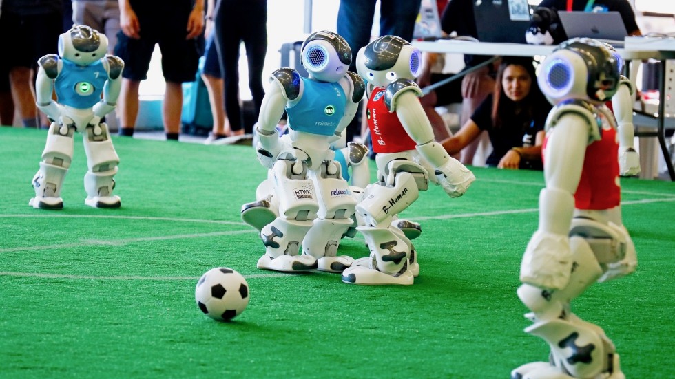 B-Human im Spiel gegen die HTWK Robots aus Leipzig. Foto: Ayleen Lührsen