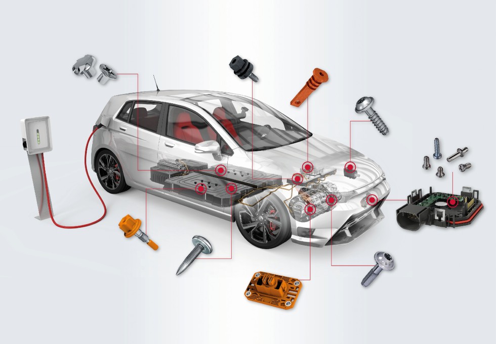 Produkte für Anwendungen in der Elektromobilität. Foto: Ejot