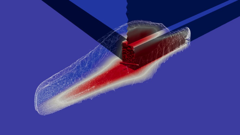 Ausbreitung des Lithium-abgereicherten Thermalwassers um die Injektionsbohrung entlang der Störungszone nach 30 Jahren. Grafik: Valentin Goldberg, Fabian Nitschke, KIT