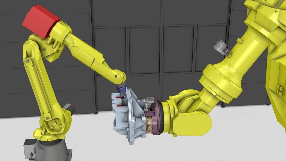 Schweißprozess mit Fanuc-Robotern. Foto: Visual Components 