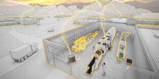 Illustration einer vernetzten Fabrik