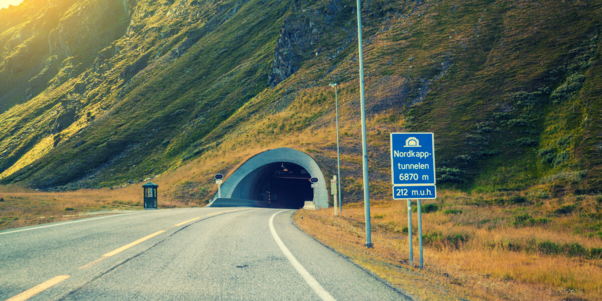 Einfahrt zum Nordkap-Tunnel