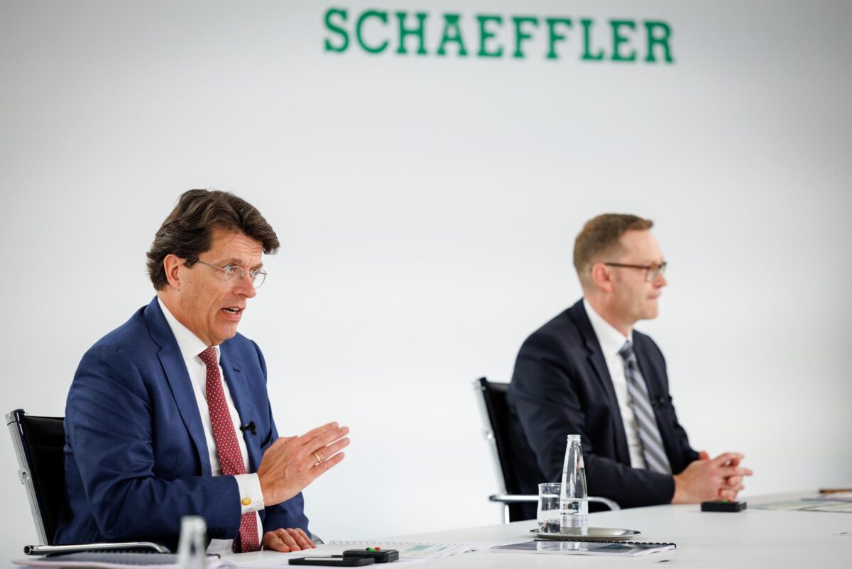 Jahrespressekonferenz der Schaeffler AG: Klaus Rosenfeld - Vorsitzender des Vorstands und Claus Bauer - Vorstand Finanzen & IT. Foto: Schaeffler AG
