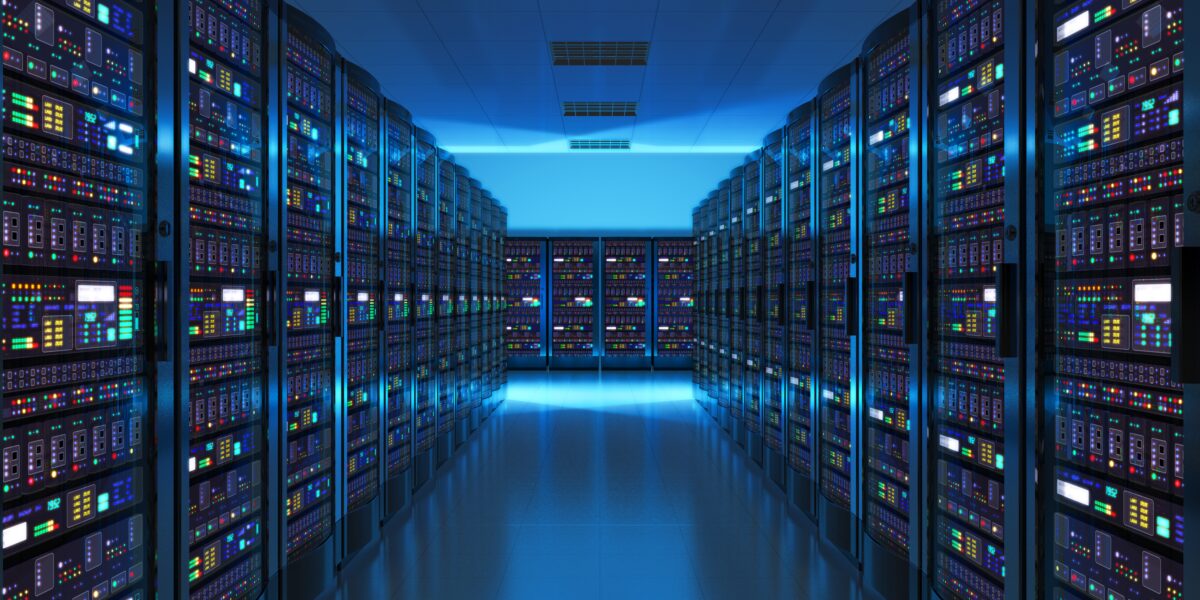 Server room interior in datacenter