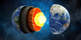 Schnittbild der Erde