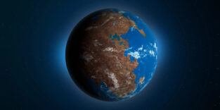 Erde mit Superkontinent