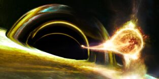 Ein Stern, der von einem Schwarzen Loch auseinandergerissen wird