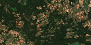 Satellitenbild einer ländlichen Region.