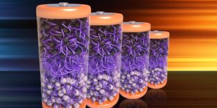 Illustration von Batterien, die sich dank eines neuen Materials selbst zersetzen.