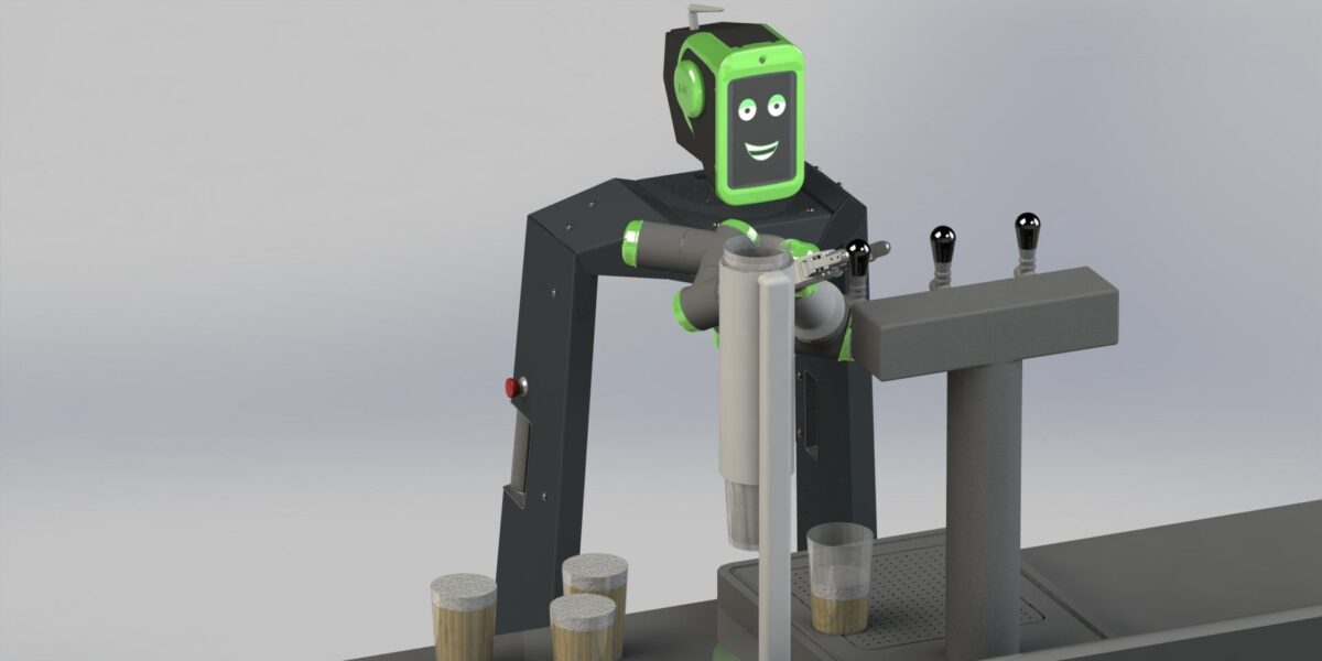 Lächelt immer und wird nie müde: Ein Workerbot, speziell entwickelt für den Dienst hinter dem Tresen. Foto: pi4_robotics  