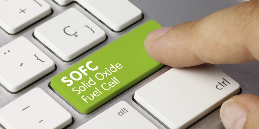 Ein grüner Tastaturknopf mit der Beschriftung SOFC.