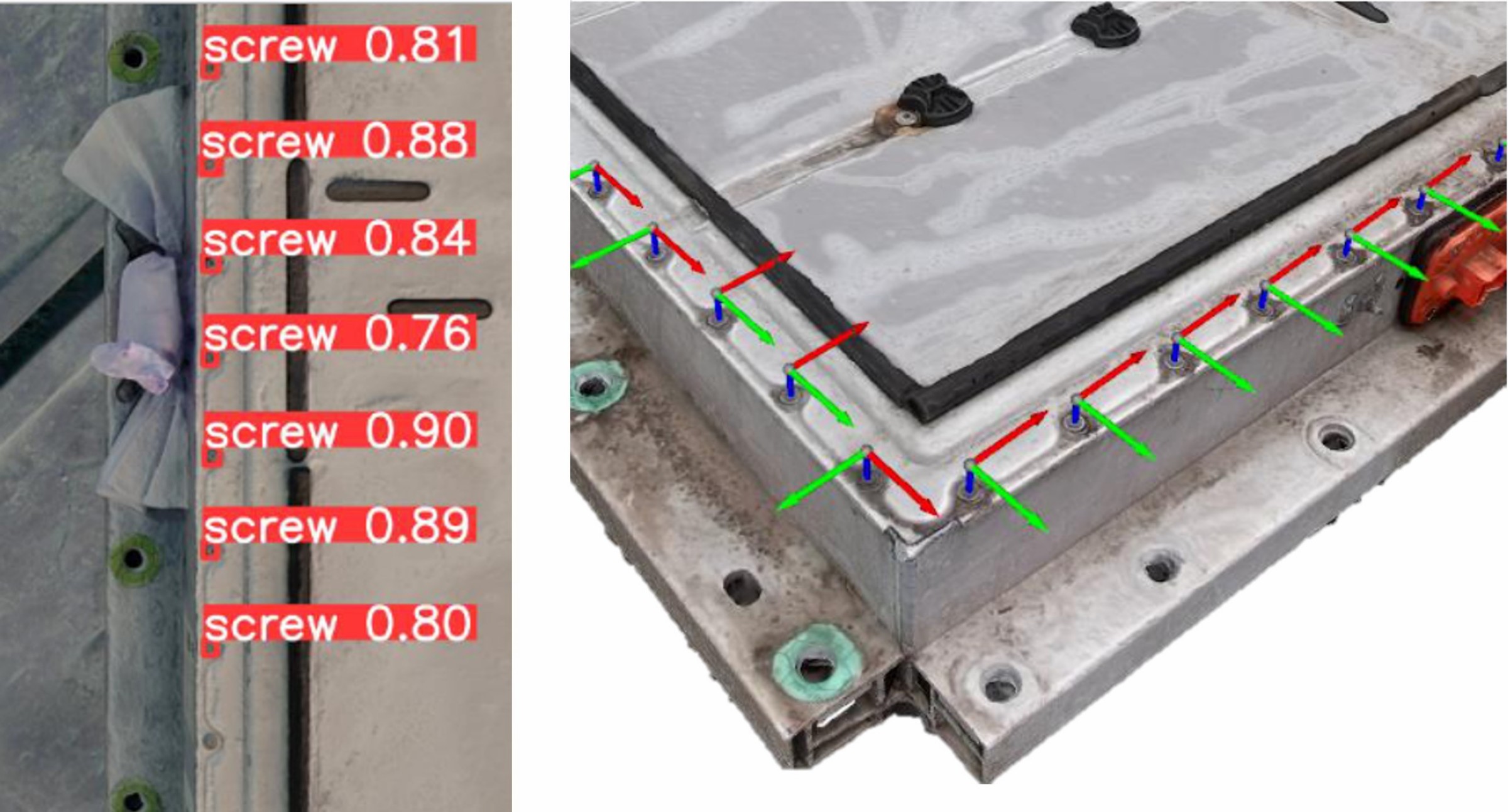 Bild 4. Bauteil- und Positions- und Orientierungserkennung mittels Computervision am Beispiel von Schrauben. Grafik: Synergeticon