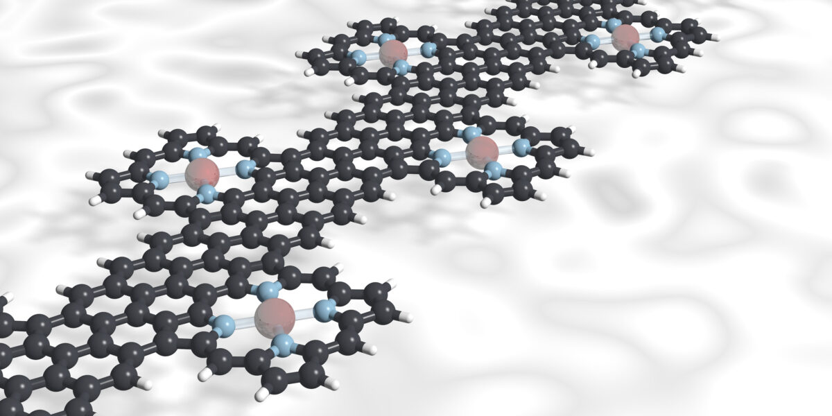 Ein Graphen-Nanoband verbindet die Porphyrin-Molekül