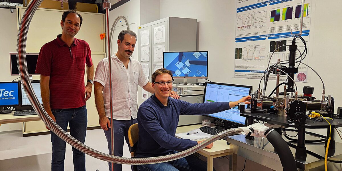 Entdeckten eine neue Transistortechnologie, die ohne Dotierung von Halbleitern auskommt (v.l.n.r): Walter Weber, Masiar Sistani und Andreas Fuchsberger von der TU Wien. Foto: TU Wien