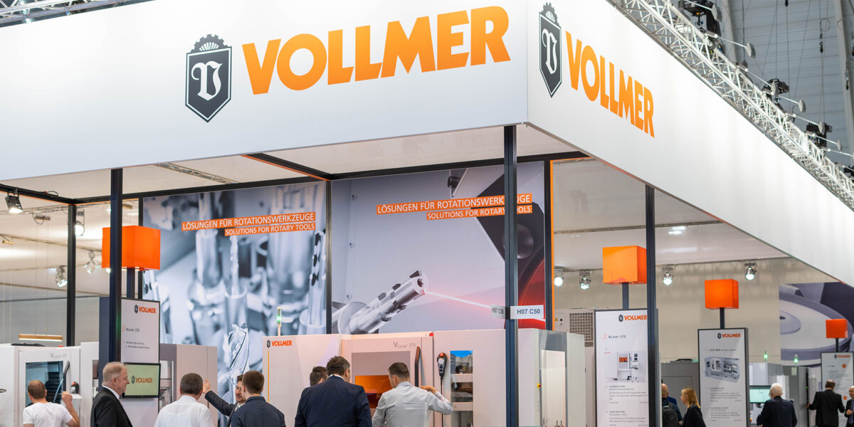 Auf EMO Hannover 2025 zeigt der Schärfspezialist Vollmer sein Portfolio an automatisierten Schleif-, Erodier- und Lasermaschinen sowie Dienstleistungen und digitalen Services für die Metallbranche. Foto: Vollmer