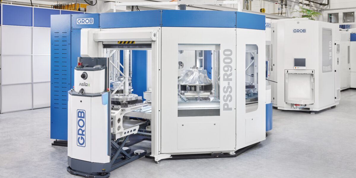 Die neue Generation des Palettenrundspeichersystems "PSS-R900" – eine flexible Allround-Lösung, die nach Herstellerangaben einen automatisierten Produktionsablauf sicherstellt. Foto: Grob