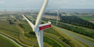 Ungefähre Darstellung des Windparks von Mercedes-Benz, wie er in Papenburg entstehen soll.