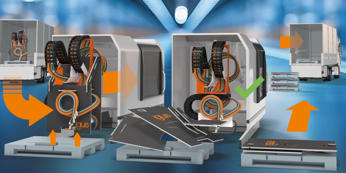 Mit einem modularen Baukastenprinzip, werkzeugloser Montage und Demontage sowie leichtem Handling bietet das readychain eco-rack hohe Flexibilität in der Logistik von konfektionierten Energiekettensystemen. Foto: igus