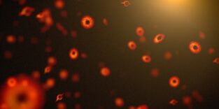 Künstlerische Darstellung eines primordialen Schwarzen Lochs