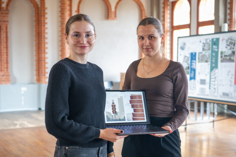 Das Konzept von Nina Stolberg (links) und Laura Matula beinhaltet einen unterirdischen Zugang für Besucher*innen