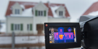 Waermebildaufnahmen eines Wohnhauses