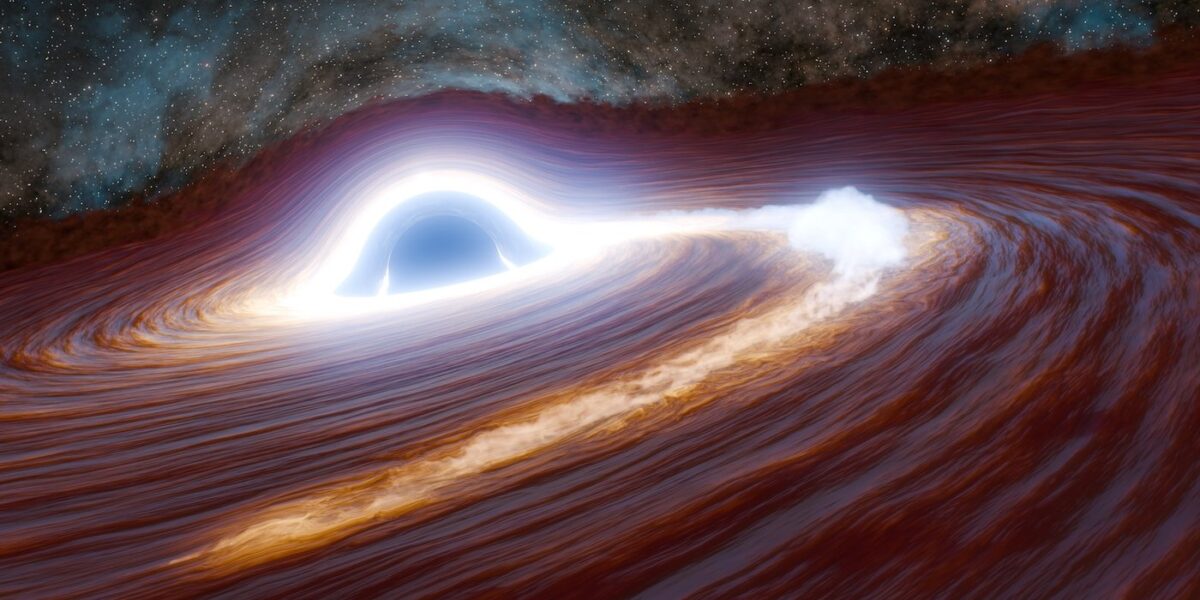 Diese künstlerische Darstellung zeigt ein supermassives Schwarzes Loch