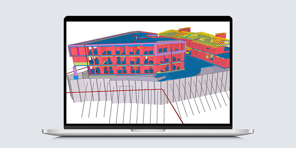 Der Neubau eines Wohn- und Geschäftshauses in Bad Bramstedt war eines der ersten Projekte, bei dem Trebes die Schal- und Bewehrungsplanung und den BIM-Prozess mit Tekla Structures erproben konnte. Foto: Ingenieurteam Trebes
