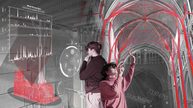 Kräfte, die an der gotischen Deckenkonstruktion der Kathedrale Lausanne wirken