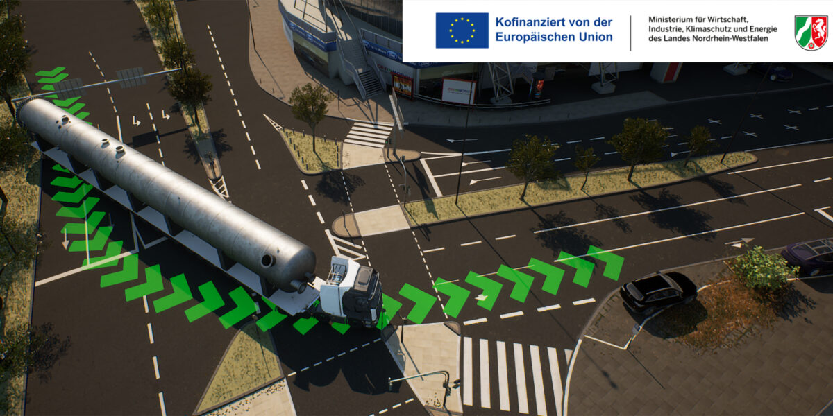 Im Projekt MetaMover entwickelt die TH Köln gemeinsam mit Projektpartnern eine virtuelle Simulationsumgebung für Groß- und Schwertransporte in NRW. Foto: Martin de Fries/TH Köln