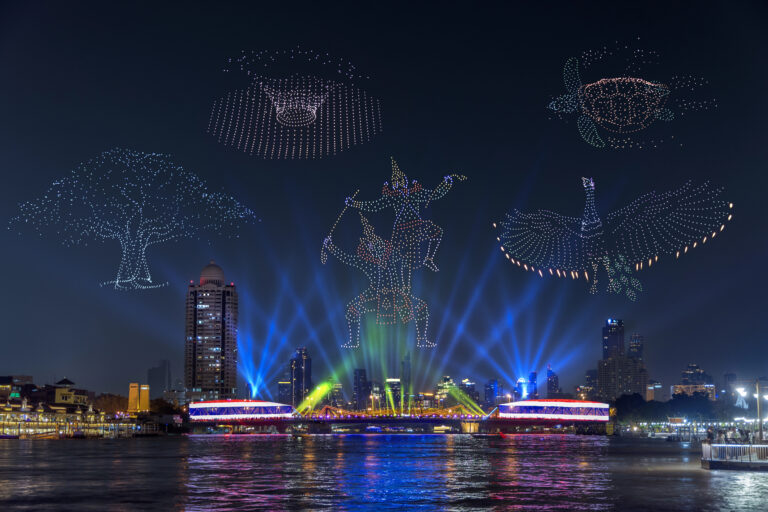 Drohnenshow über Bangkok