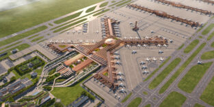 Blick von oben auf das Terminal des neuen Bishoftu International Airport