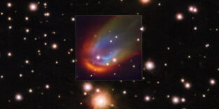 VLT-Aufnahme eines toten Sterns, der beim Durchqueren des Weltraums eine Schockwelle erzeugt