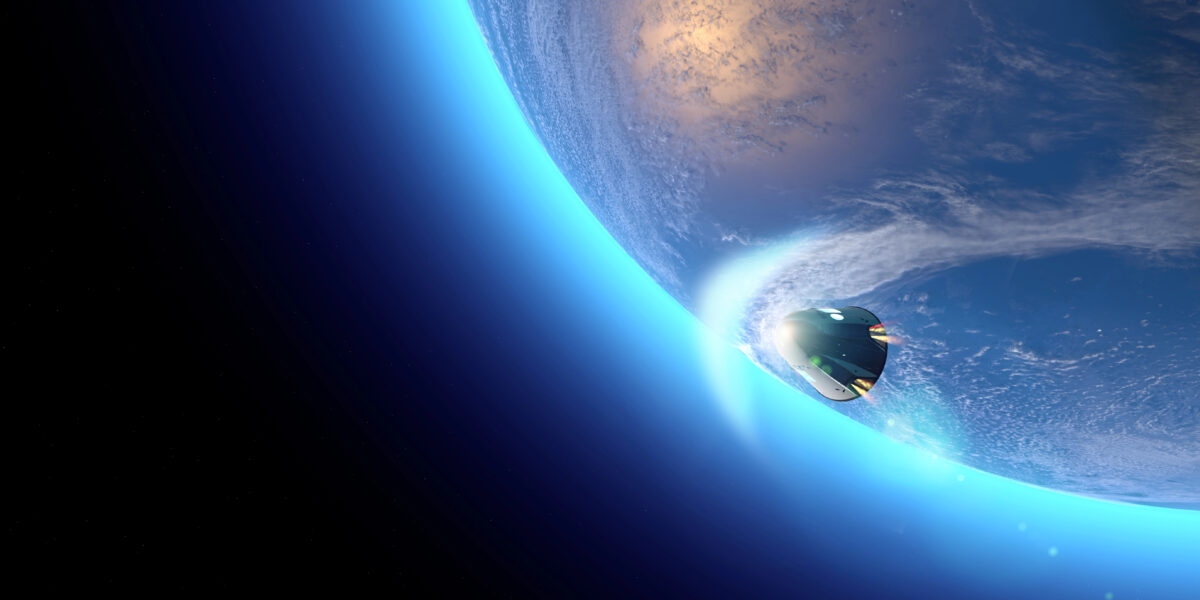 Raumkapsel Wiedereintritt Atmosphäre