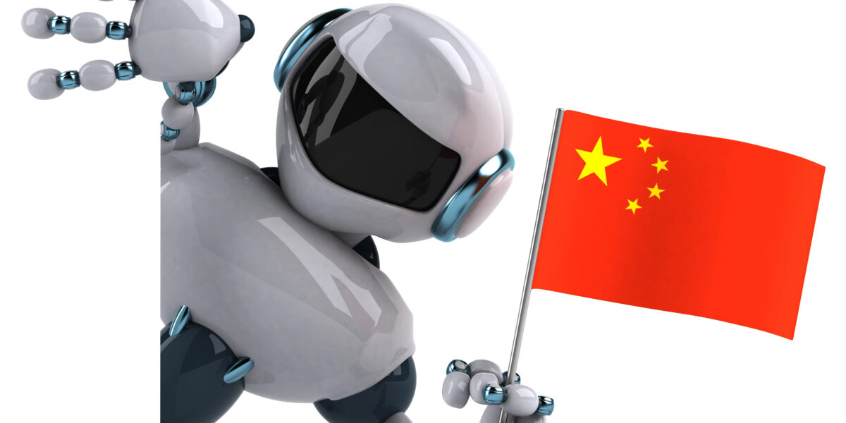 Roboter mit China-Flagge