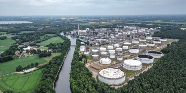 Die BP-Raffinerie in Lingen (Luftaufnahme mit einer Drohne)