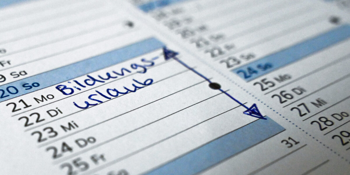 Bildungsurlaub im Kalender eingetragen