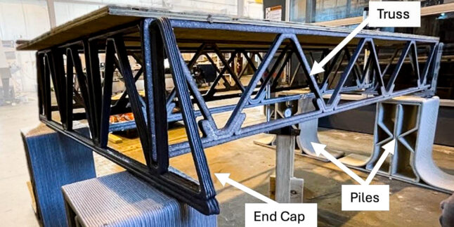 3D-gedrucktes Tragwerk aus recyceltem Plastik