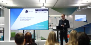 Dr. Sebastian Rosengrün präsentiert seine Ergebnisse den beteiligten Unternehmen