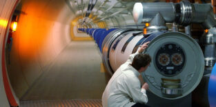 Blick in den LHC-Tunnel am CERN