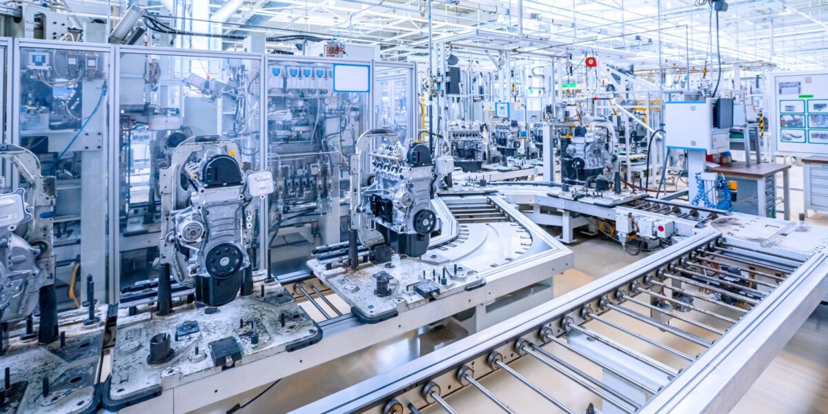 Robotergesteuerte Autofabrik