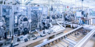 Robotergesteuerte Autofabrik