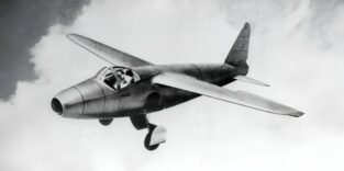 Die Heinkel He 178 beim Erstflug am 27. August 1939 in Rostock-Marienehe