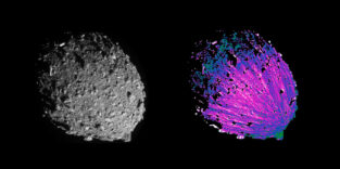 Der mit Felsbrocken übersäte Mond Dimorphos